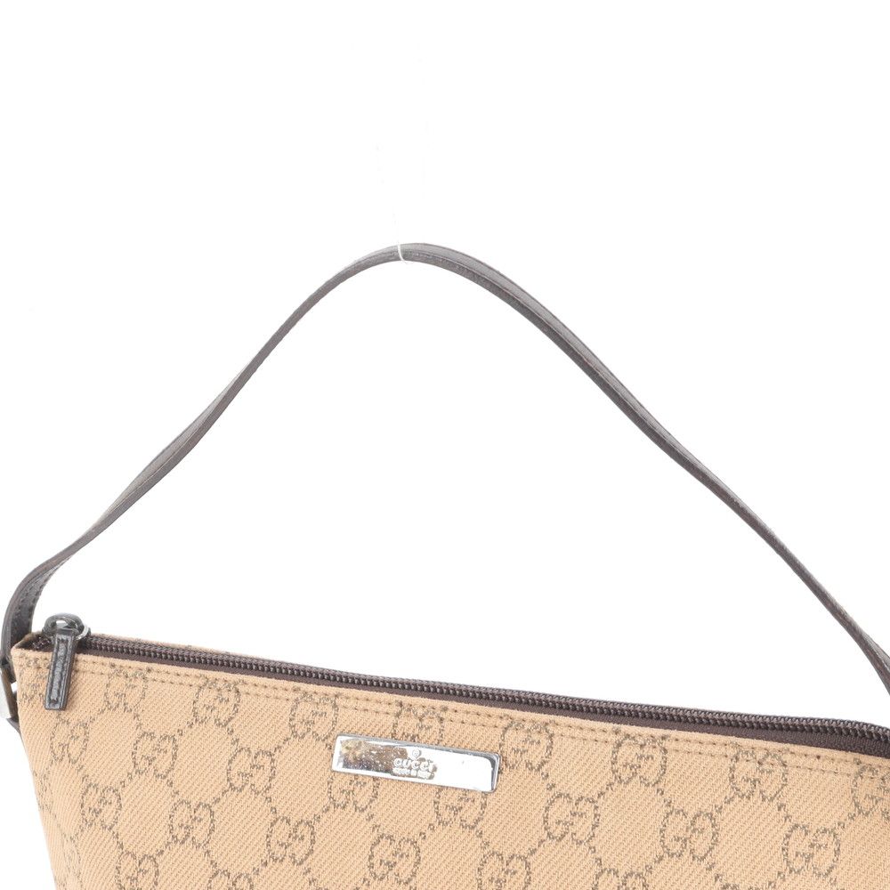 美品 グッチ GGキャンバス アクセサリーポーチ 07198 レザー