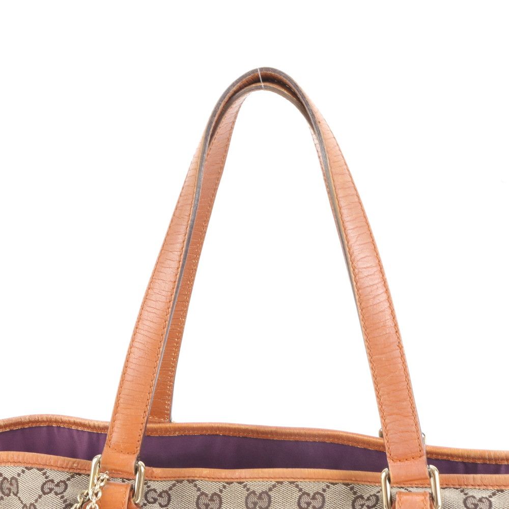 グッチ GGキャンバス シェリー ライン 139260 レザー トート バッグ