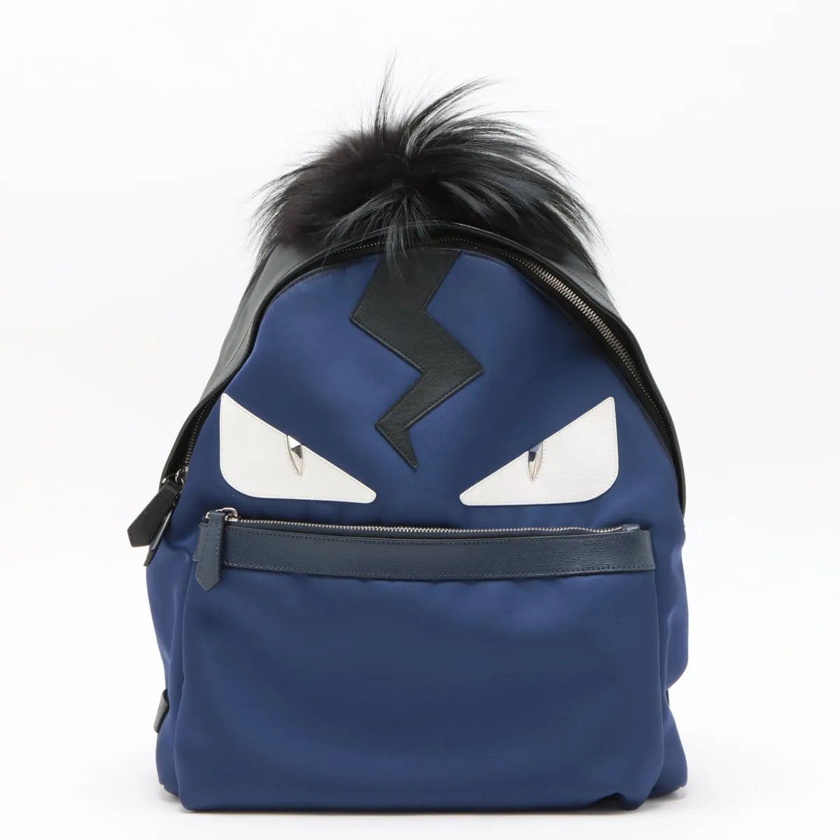 フェンディ モンスター バグズアイ ブルー 7VZ012 レザー ナイロン