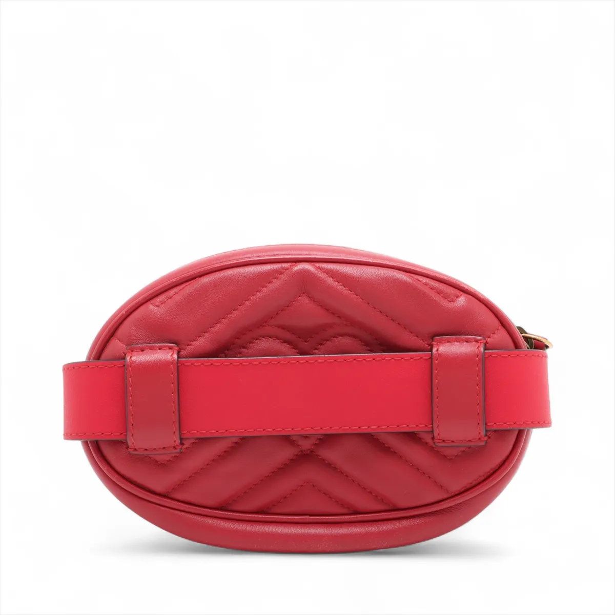 美品 グッチ GGマーモント レッド 476434 レザー 2WAY ボディバッグ