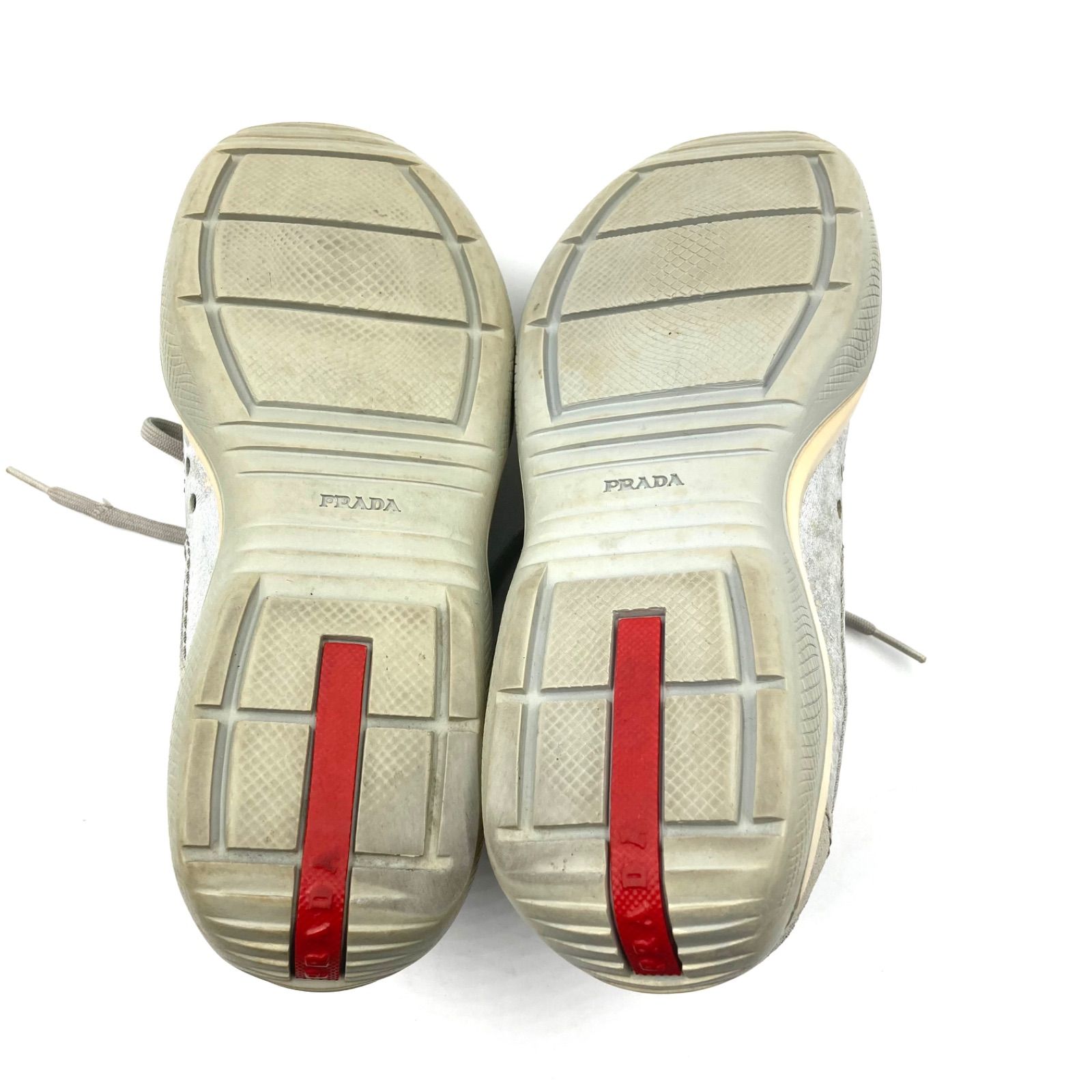 PRADA SPORT プラダスポーツ レザースニーカー シルバー ローカット 