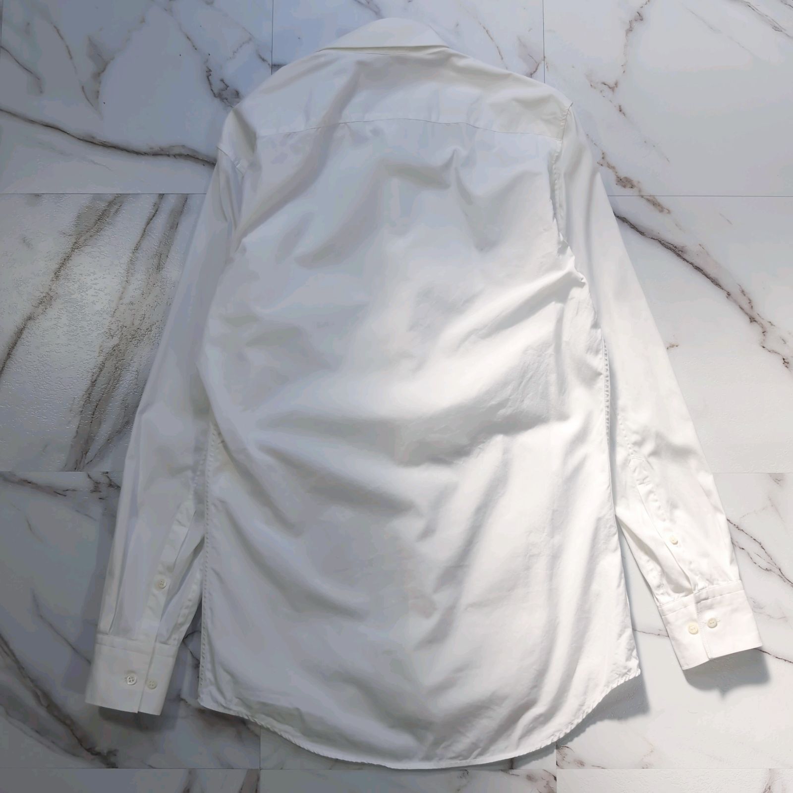 Neil Barrett 37(S) L/S ドレスシャツ ピンタック ホワイト イタリア製