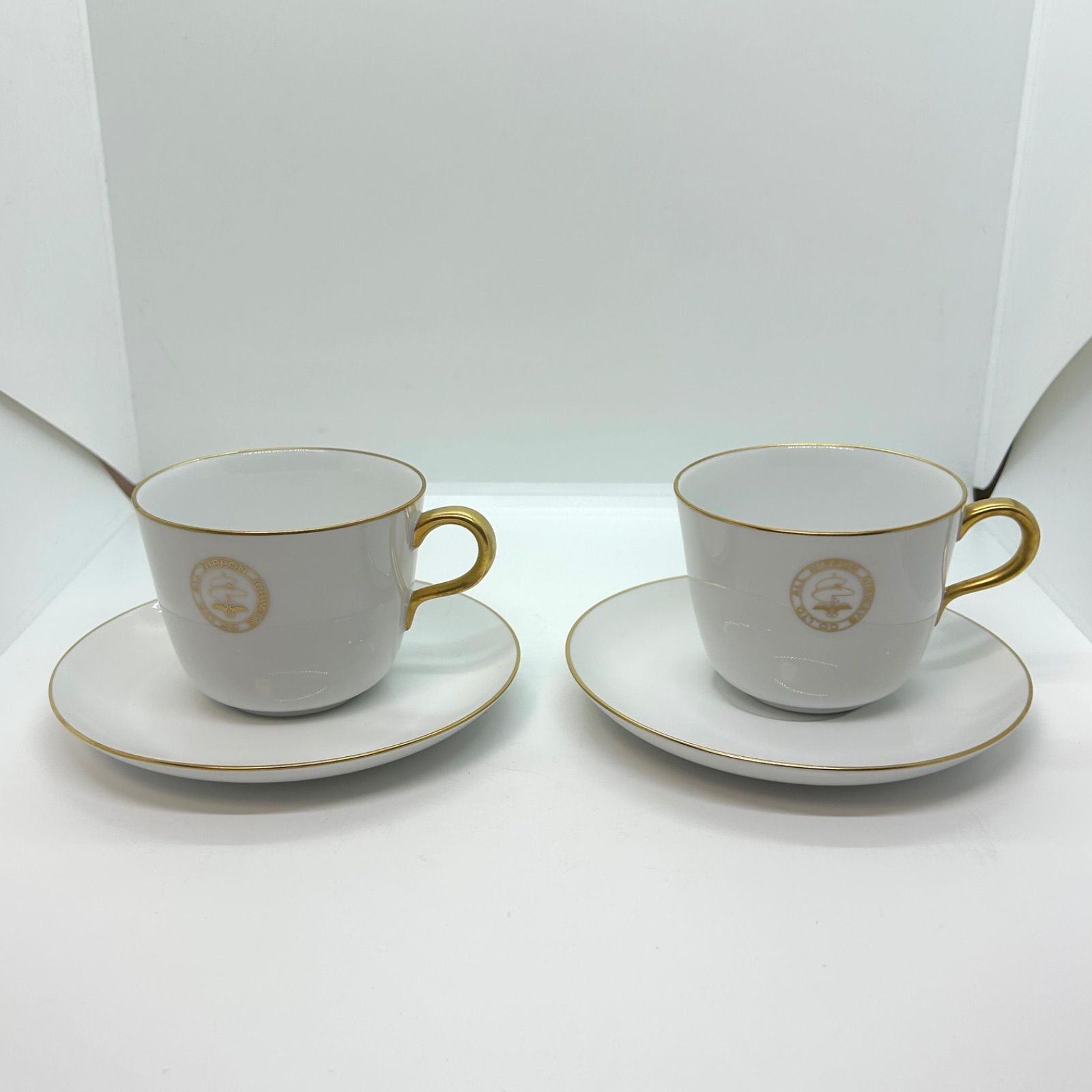 大倉陶園 カップ\u0026ソーサー ANA 金彩 2客セット OKURA ホワイト