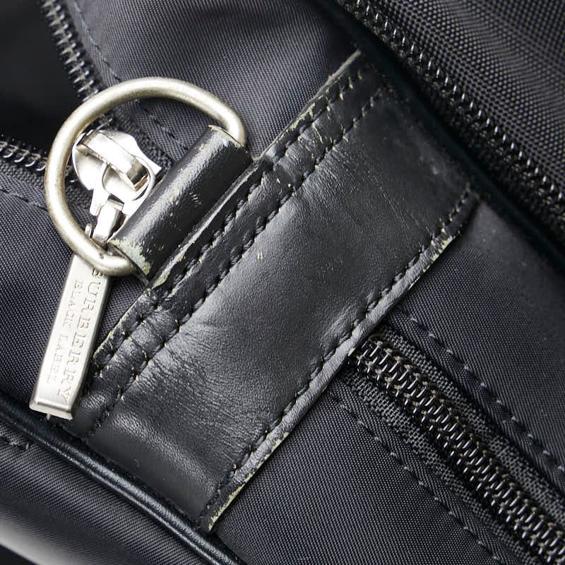 バーバリー ノバチェック ブラック ナイロン レザー レディース