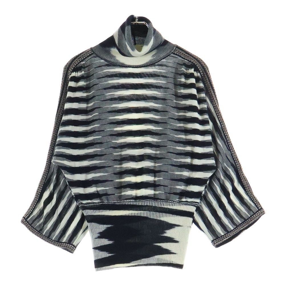 MISSONI (ミッソーニ) ボーダー タートルネック 七分丈ニットセーター