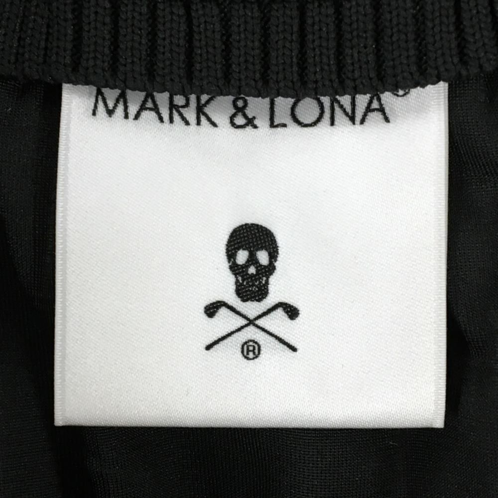 マークアンドロナ ニットスカート 白×黒 起毛素材 ウエストゴム 裏地付