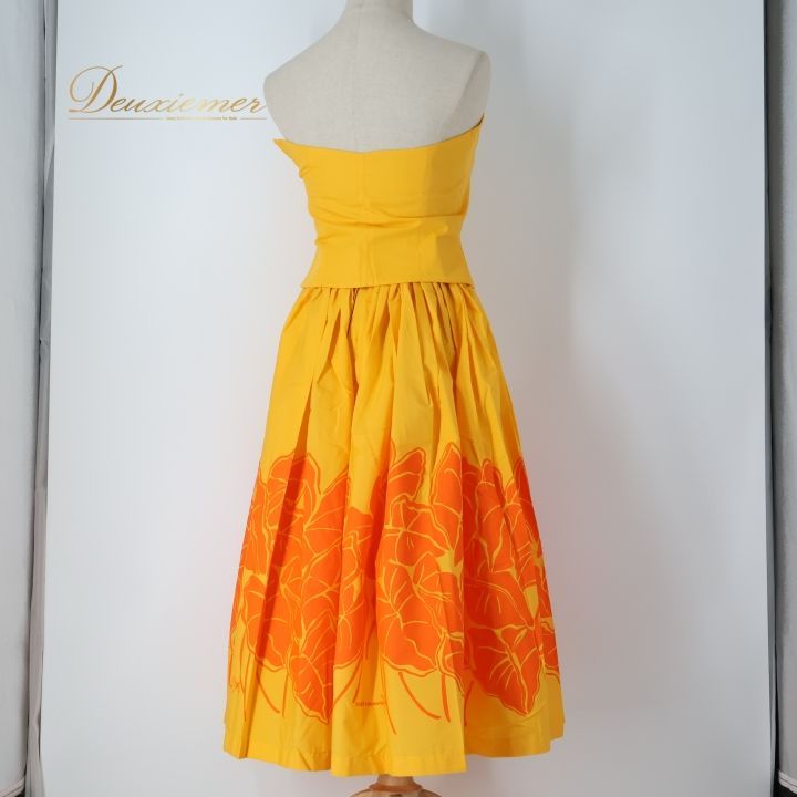 フラダンス 衣装 ツーピース セットアップ 上下セット イエロー系