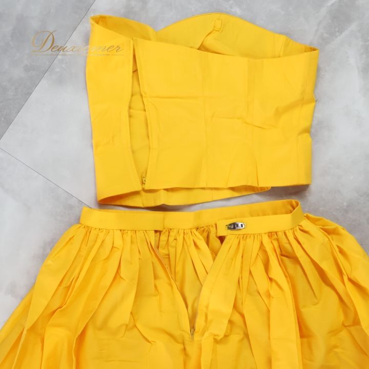 フラダンス 衣装 ツーピース セットアップ 上下セット イエロー系