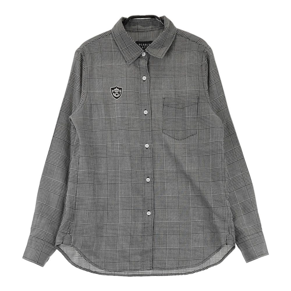 サイズ：0 PEARLY GATES パーリーゲイツ 長袖シャツ ウール混 ロゴ刺繍