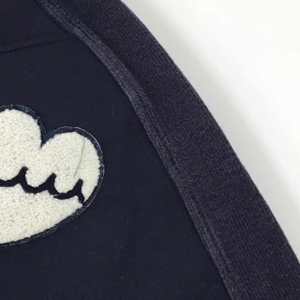 ムータマリン スカート ネイビー×白 ダンボールニット サイドリブ