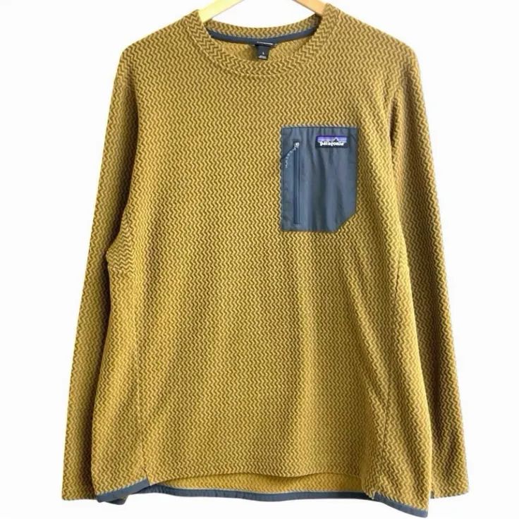 パタゴニア Patagonia R 1 エアクルー Air Crew フリース プルオーバー キャメル メンズ L