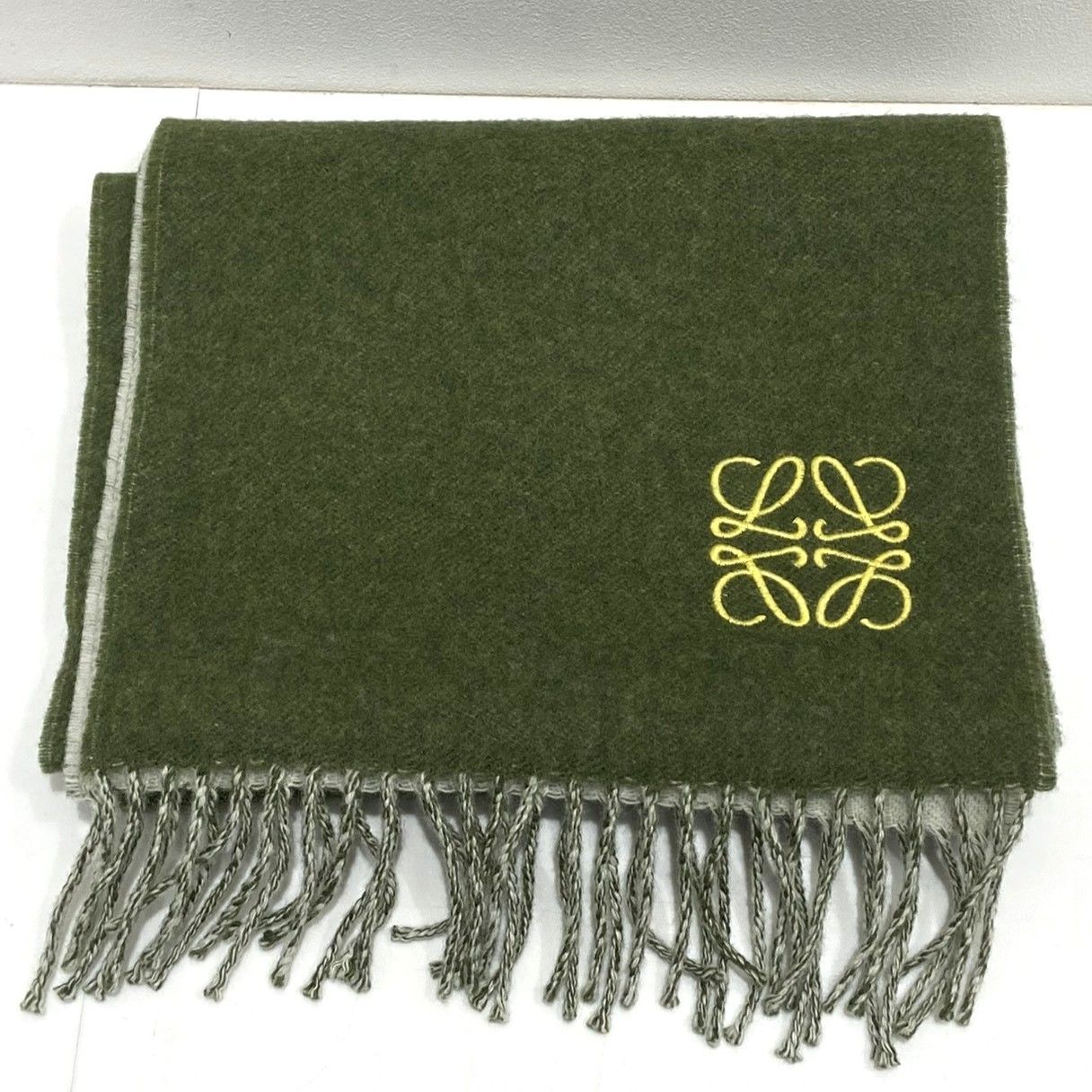 ☆LOEWE ロエベ マフラー スカーフ ウール カシミヤ フリンジ付き