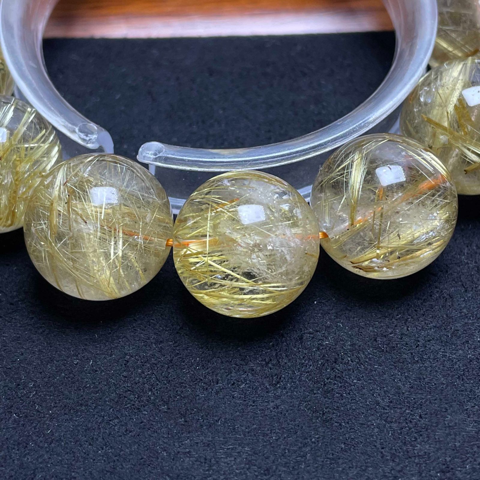 10%OFF 超大！天然石☆【160A極!極満針ルチルクォーツ】☆ブレスレット