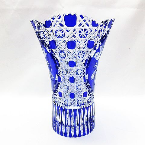 シール有 Meissen マイセン クリスタル フラワーベース 花瓶 花器