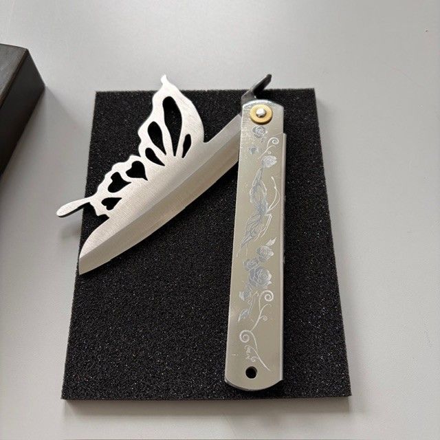 倉庫長期保管品 肥後守 パピリオ メッキ鞘タイプ