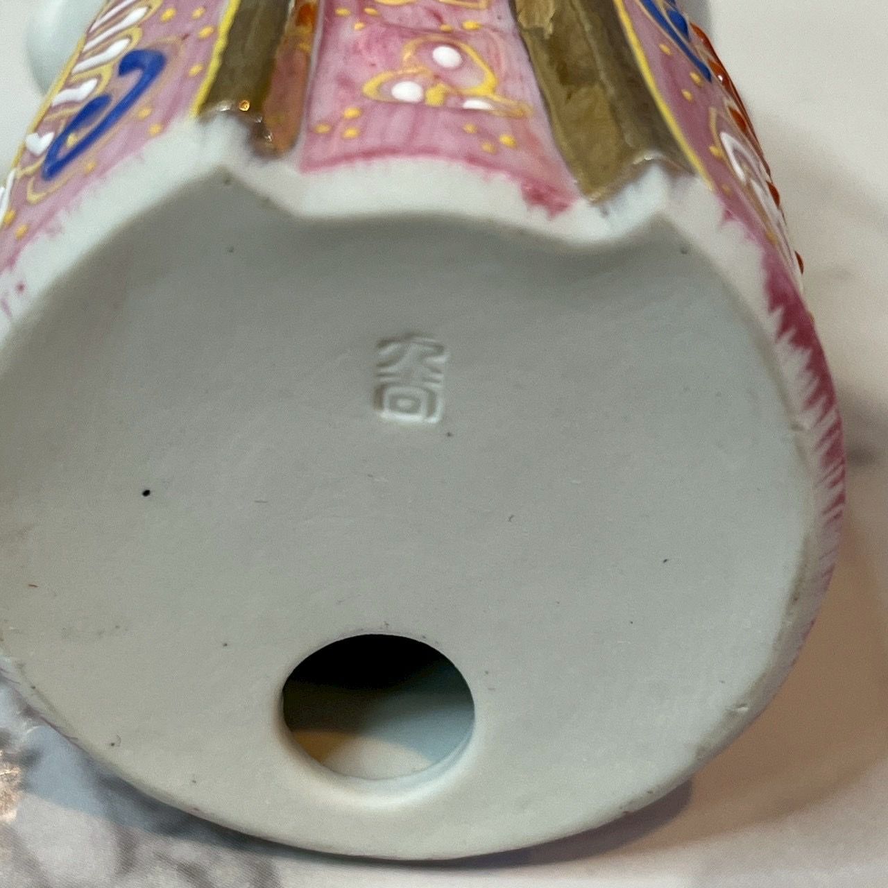 美品】九谷焼 陶器製 お地蔵様 置物 色絵 金彩 仏像 オブジェ 高さ約