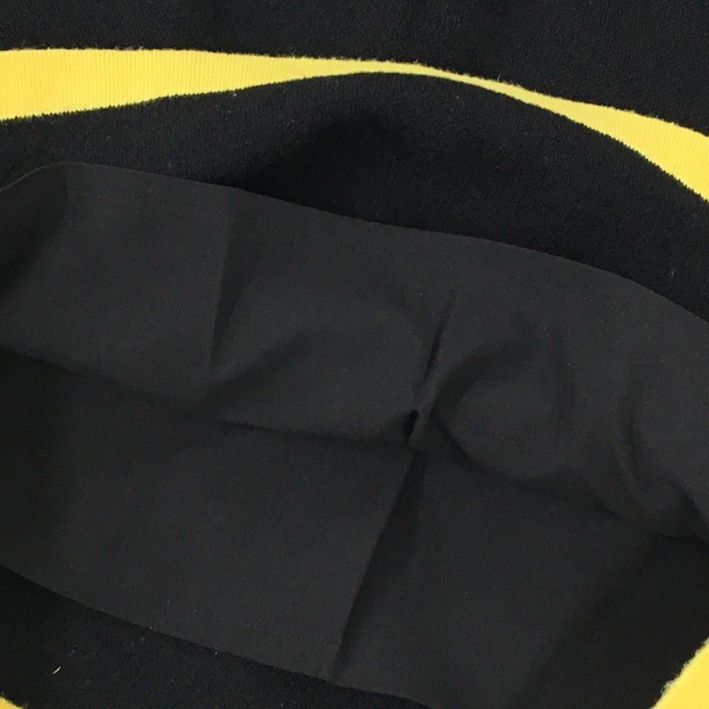 美品】マークアンドロナ ニットスカート 黒×イエロー ウール混