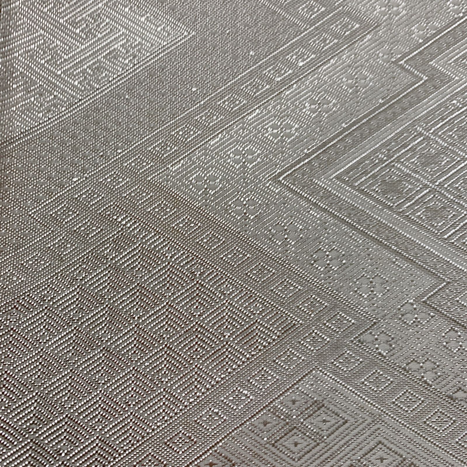 6871］袋帯 佐賀錦 プラチナ箔 シルバー 全通 未仕立て 正絹 着物