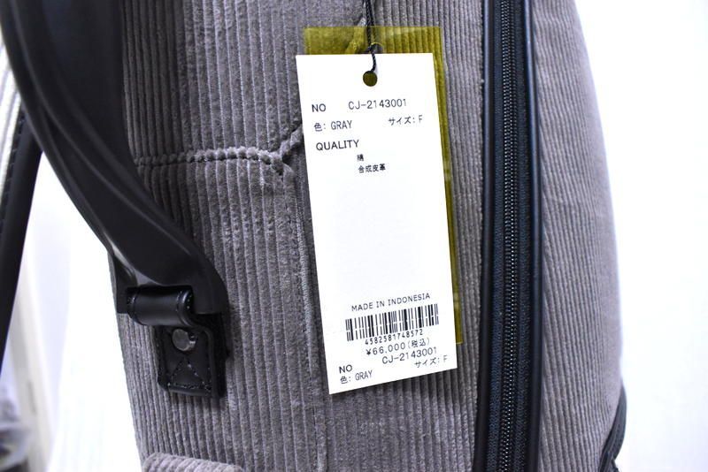  定価6万6000円 CALLEJERA コーデュロイ キャディー バッグ CJ 2143001 GRAY ガジェヘラ ゴルフ キャディバッグ レインウェア ゴルフバッグ キャディバッグ ゴルフ