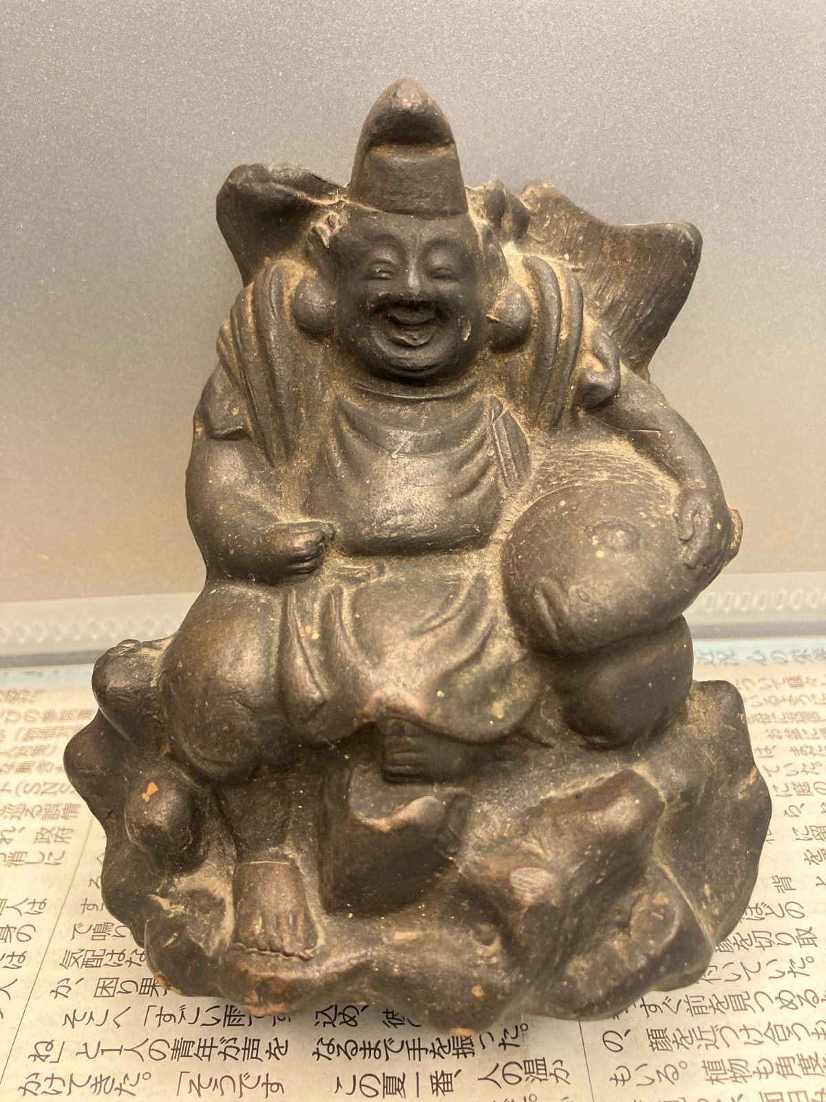 戦前 恵比寿 土人形 中空 鯛 縁起物 民藝 古道具 明治大正 昭和初期