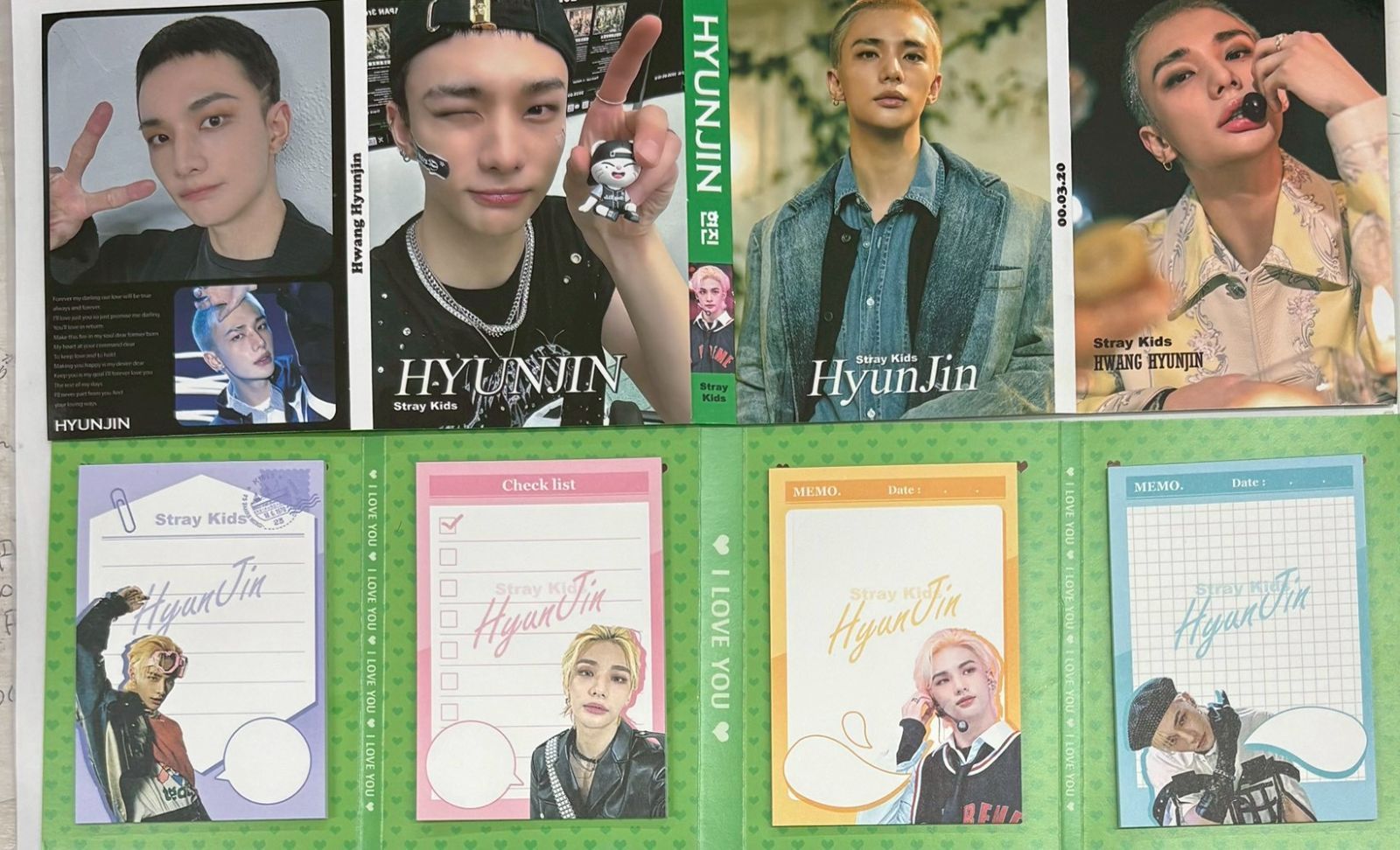 ヒョンジン StrayKids スキズ ストレイキッズ 4連 メモ帳 韓流 グッズ