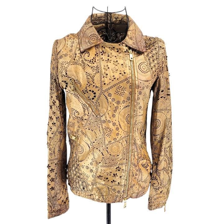 訳あり】GIORGIO BRATO ジョルジオブラット レザージャケット ゴールド