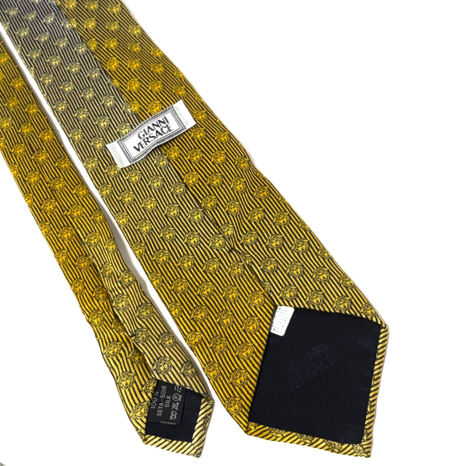 ジャンニヴェルサーチ ブランド ネクタイ シルク イエローゴールド