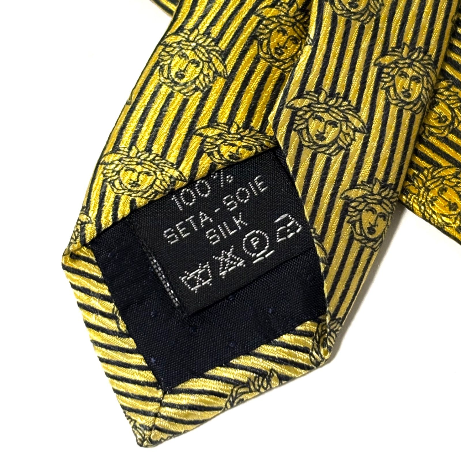 ジャンニヴェルサーチ ブランド ネクタイ シルク イエローゴールド
