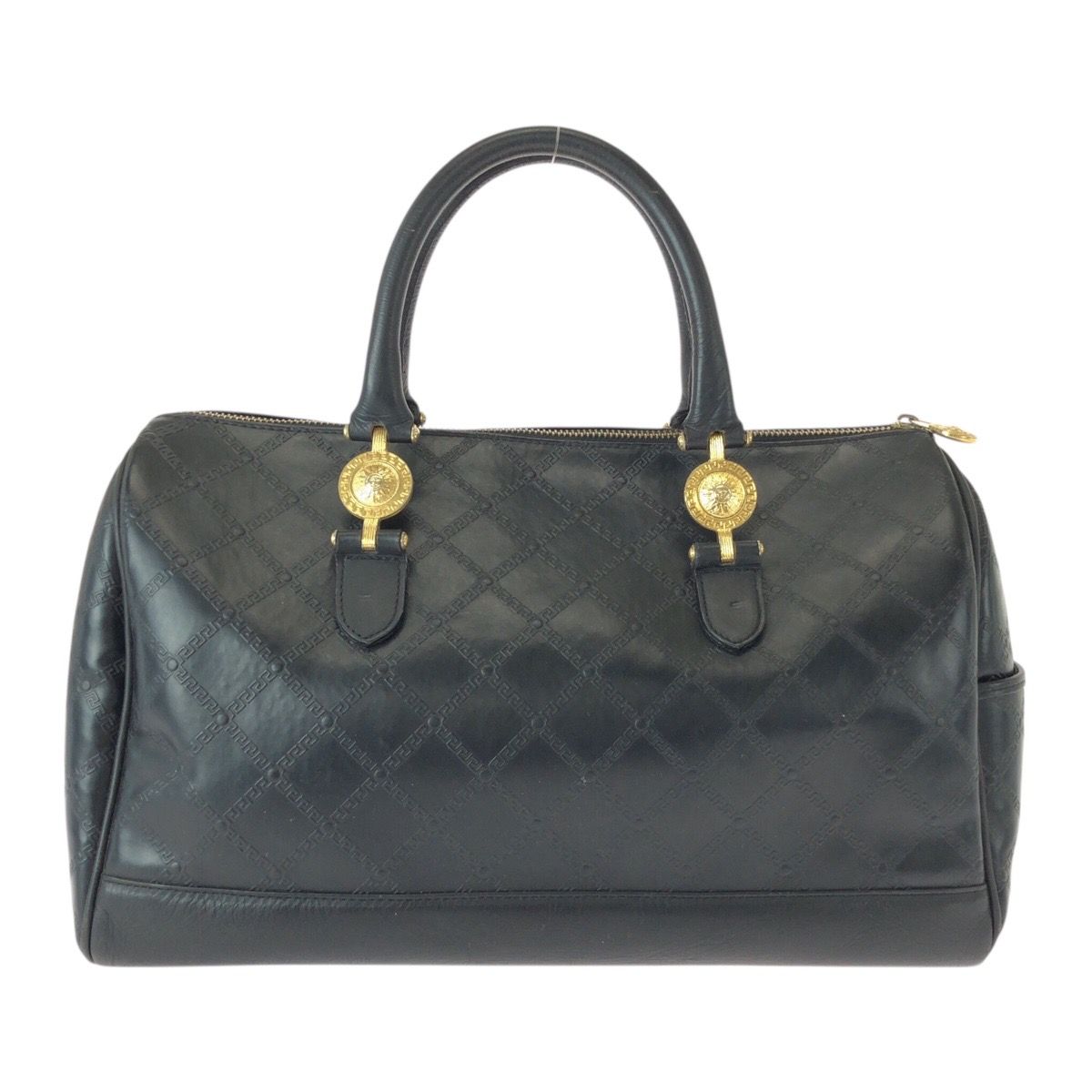 VERSACE ヴェルサーチ サンバースト ブラック 黒 ゴールド金具 レザー