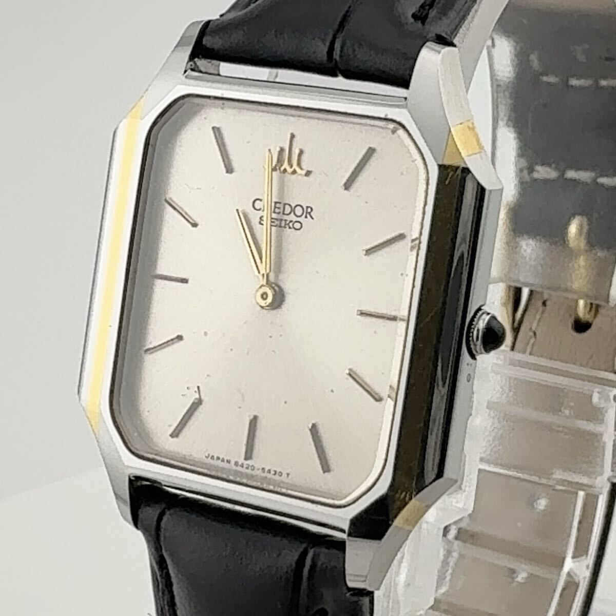 【不動品】 SEIKO セイコー クレドール 超硬ケース 8420-5370 SEIKO 8420-5370 セイコー CREDOR クレドール クオーツ SHA 超硬質合金