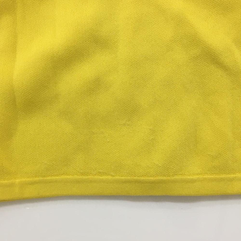 美品】CPG ニットベスト イエロー×白 一部透かし編み ラインストーン 