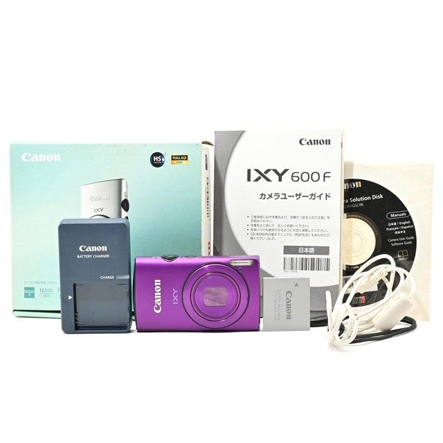 【美品】Canon IXY 600F パープル 本体と付属品 動作確認済み 良品＞ Canon デジタルカメラ IXY 600F パープル｜コンパクトデジカメ