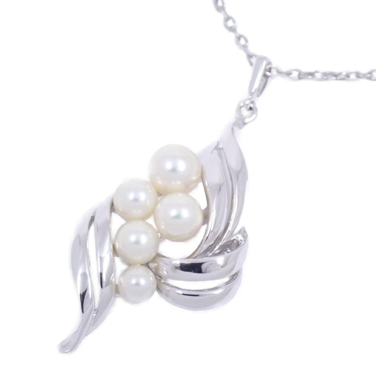 MIKIMOTO ミキモト ネックレス シルバー/パール5粒【いおき質店
