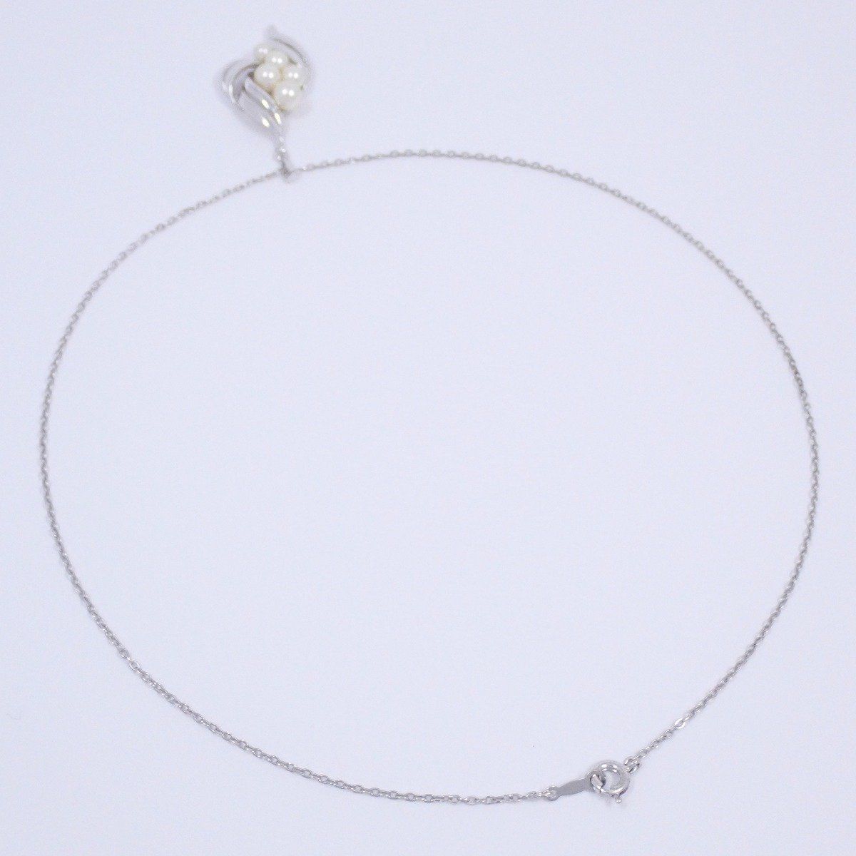 MIKIMOTO ミキモト ネックレス シルバー/パール5粒【いおき質店