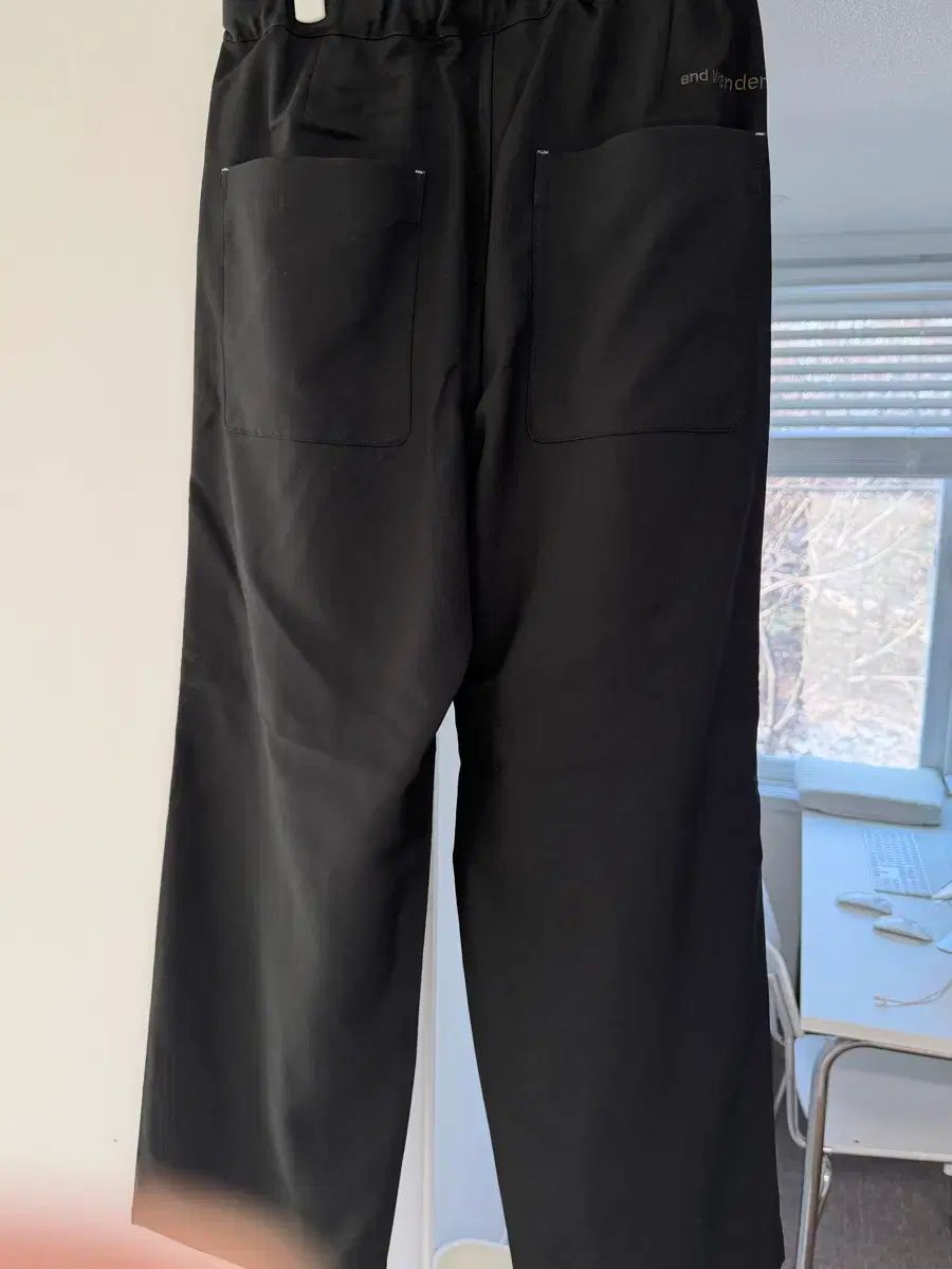 and wander アンドワンダー ブラック PE melange twill wide pants mサイズ