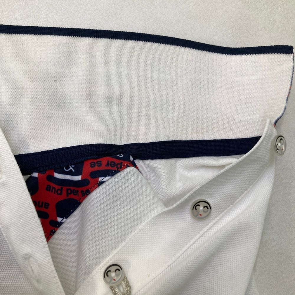 サイズ：M AND PER SE アンパスィ 半袖ポロシャツ ホワイト系