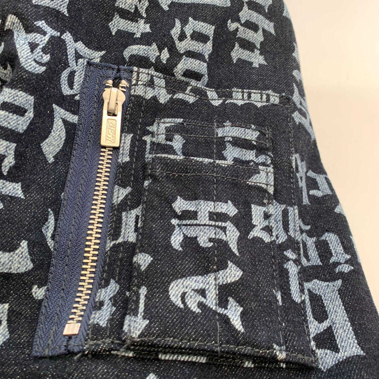 LEFLAH MA-1 ロゴ デニムジャケット ブルゾン XL デニム メンズ 