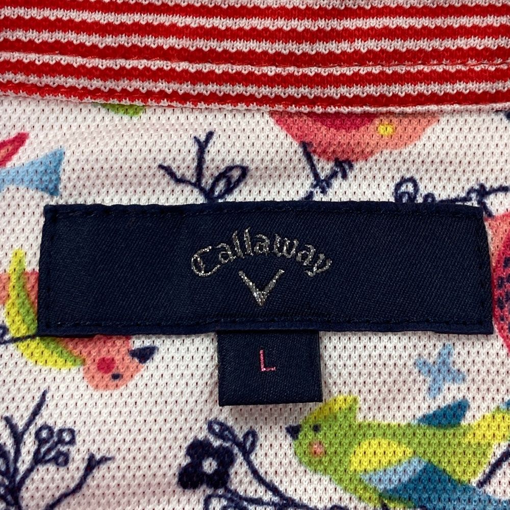 サイズ:L CALLAWAY キャロウェイ 半袖ポロシャツ ボーダー柄 レッド系 サイズ:L CALLAWAY キャロウェイ 半袖ポロシャツ ボーダー柄 レッド系
