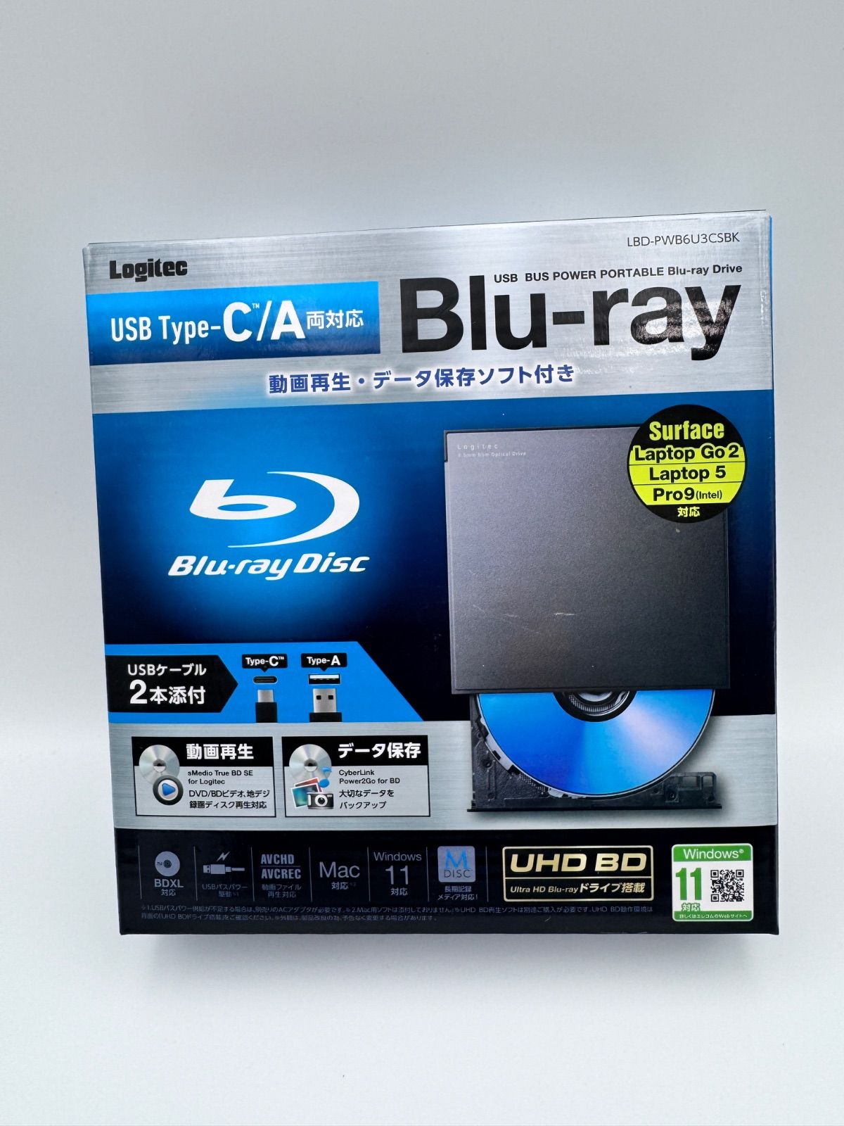 12P1#71 Logitec Blu-rayドライブLBD-PWB6U3CSBK - メルカリ