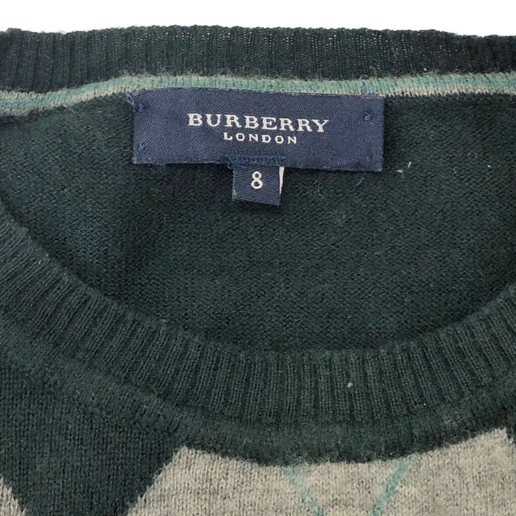 スペイン製 BURBERRY バーバリー アーガイルチェック ウールセーター