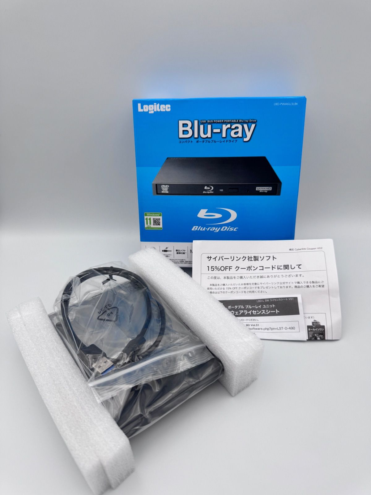 12P1#72 Logitec ポータブルブルーレイ LBD-PWA6U3LBK - メルカリ