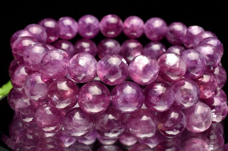 高発色ピンク レピドライト(リチア雲母) 10.5mm ブレスレット 1個売り