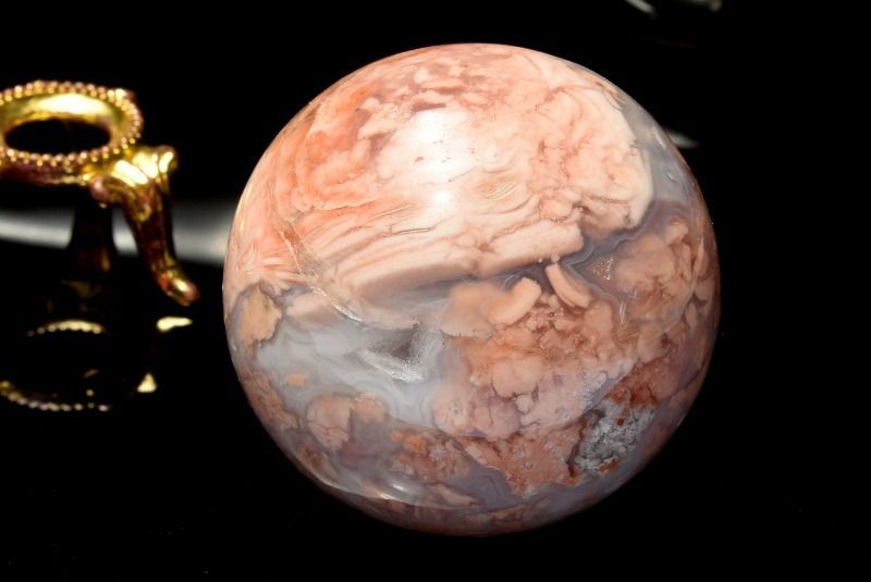 1点物】ベトナム産◇ジオード チェリーブロッサムアゲート 40mm 丸玉