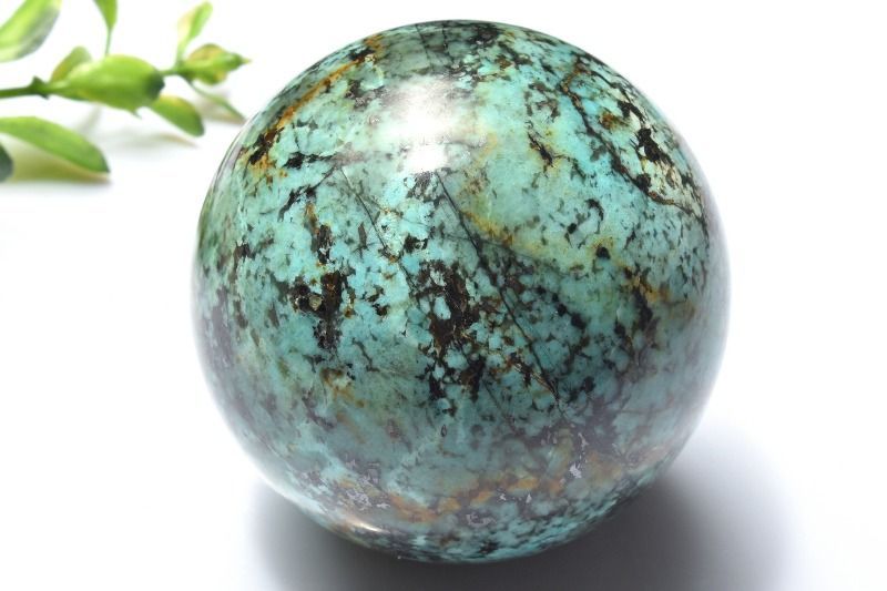 1点物】希少◇天然 ターコイズ 57.5mm 丸玉(台座付き) スフィア