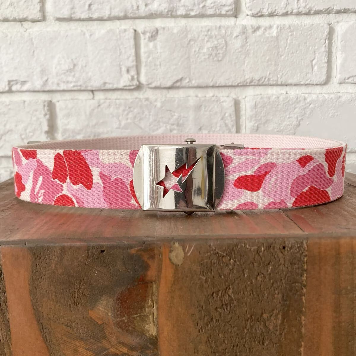 BAPE ABC CAMO bapesta ガチャベルト BAPE STA GI ベルト ABC CAMO Pink a bathing ape star belt ガチャ