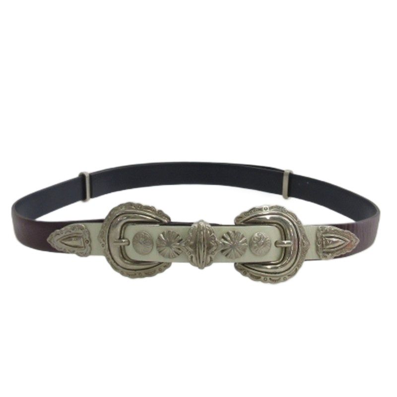 0*1様 TOGA PULLA メタルバックルベルト おしゃれ 個性的 かっこい トーガ プルラ TOGA PULLA メタルバックル ベルト レザー ボルドー系