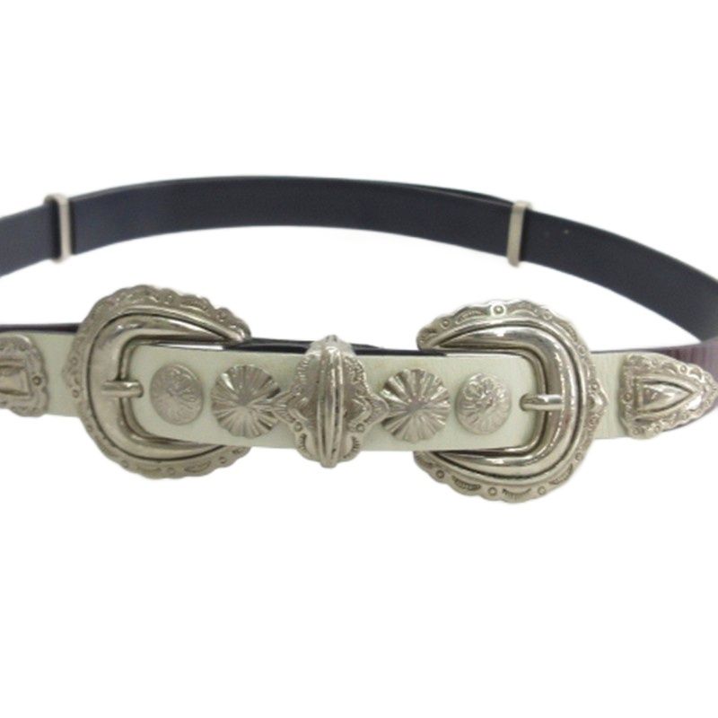 トーガ プルラ TOGA PULLA メタルバックル ベルト レザー ボルドー系