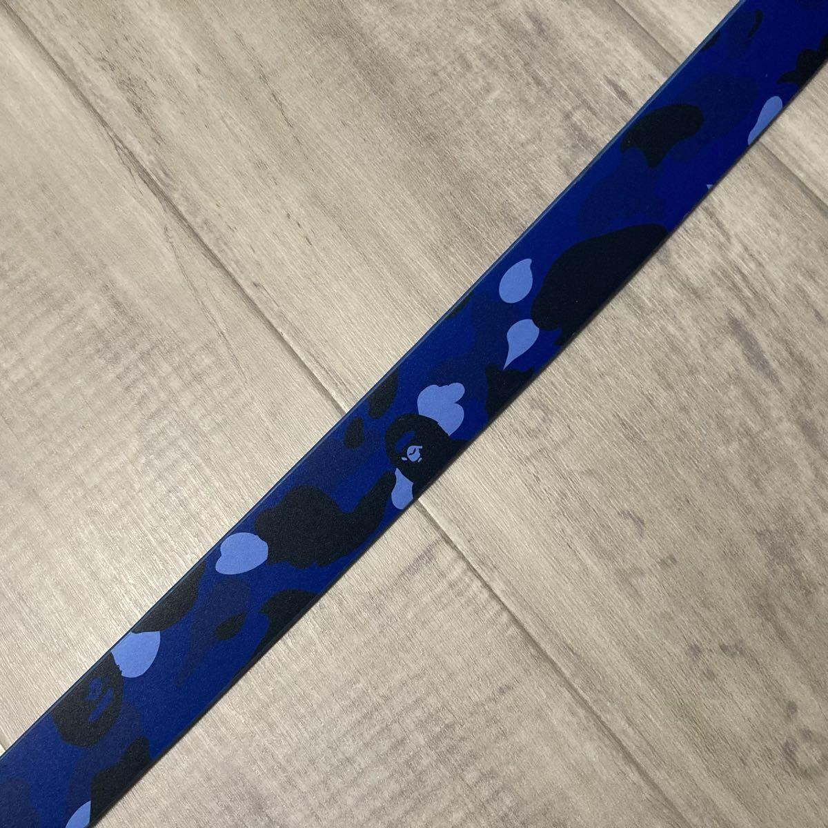 ラインストーン レザー ベルト Mサイズ Blue Camo a bathing ape BAPE