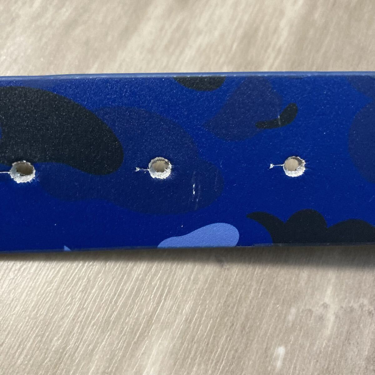 ラインストーン レザー ベルト Mサイズ Blue Camo a bathing ape BAPE