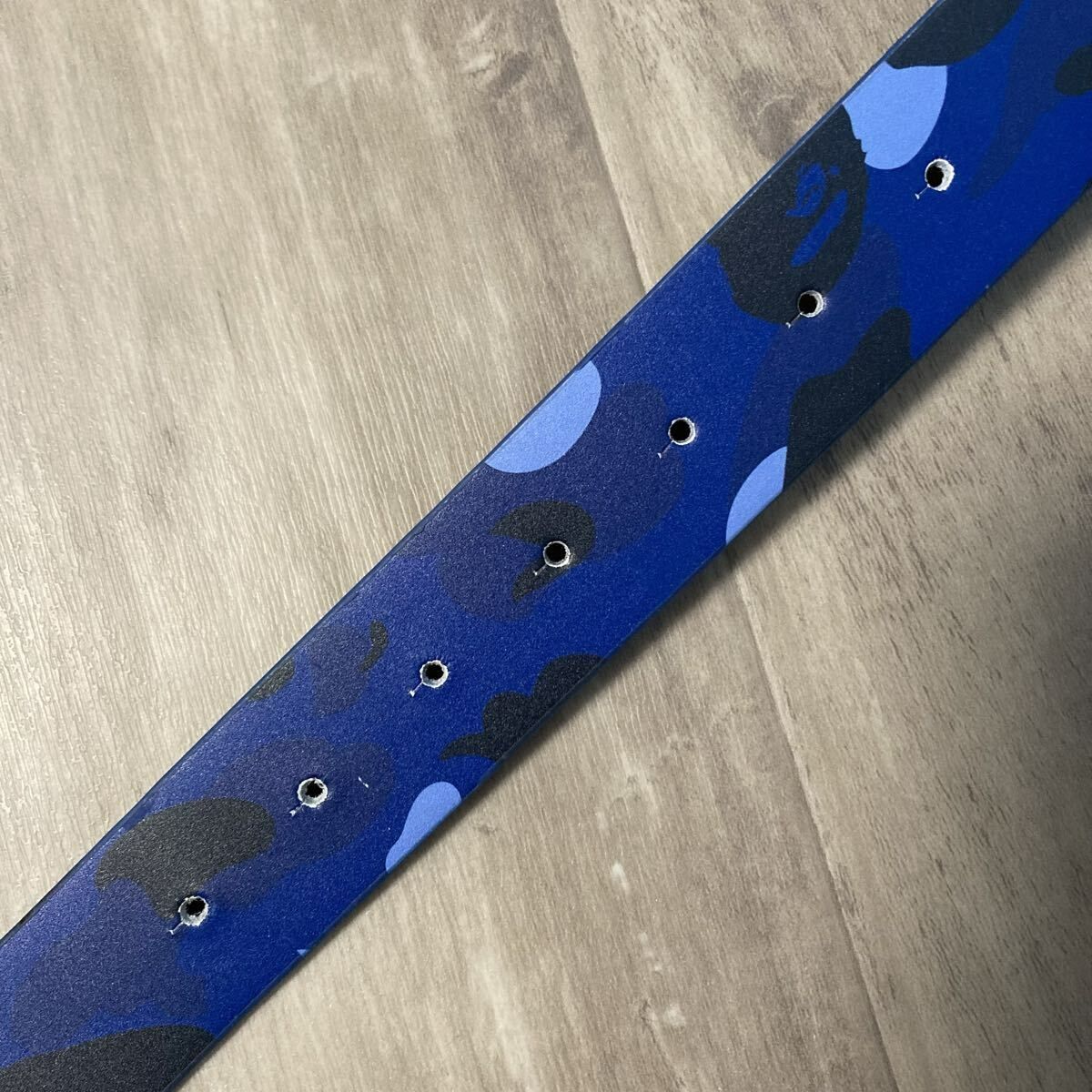 ラインストーン レザー ベルト Mサイズ Blue Camo a bathing ape BAPE